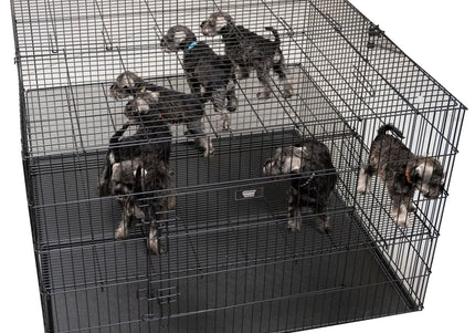 Show Tech Puppy Play Pen Large 122x122x81cm – Adjustable Double-Bottom Cage, Spacious Secure Design