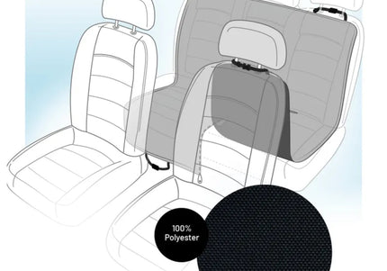 Flamingo Jort Split Dog Car Seat Cover – Black, 156x128cm, Durable Waterproof Protection
