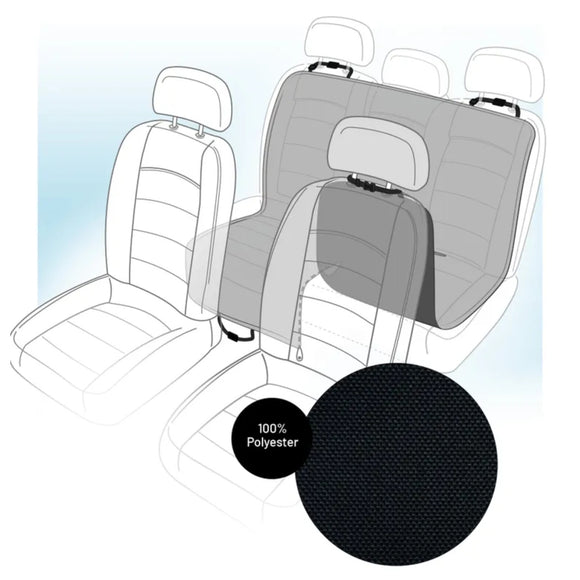 Flamingo Jort Split Dog Car Seat Cover – Black, 156x128cm, Durable Waterproof Protection
