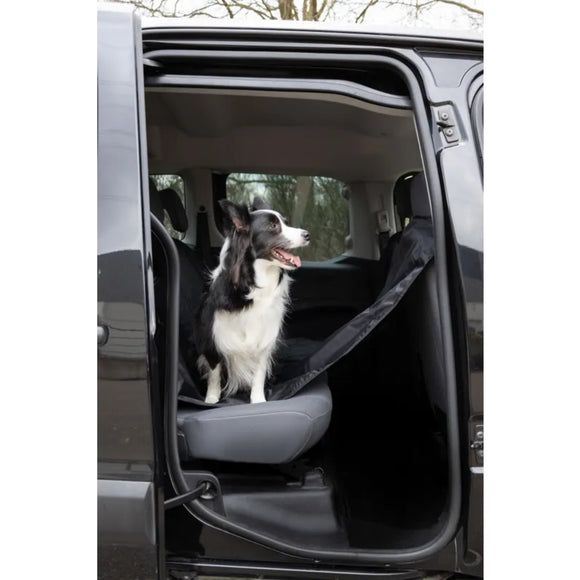 Flamingo Jort Split Dog Car Seat Cover – Black, 156x128cm, Durable Waterproof Protection