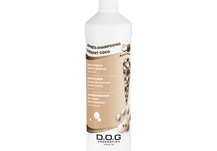 Dog Generation Sleek&Shine Coconut Conditioner – Moisturizing Formula, 1L, Restores Shine to Dry Coats