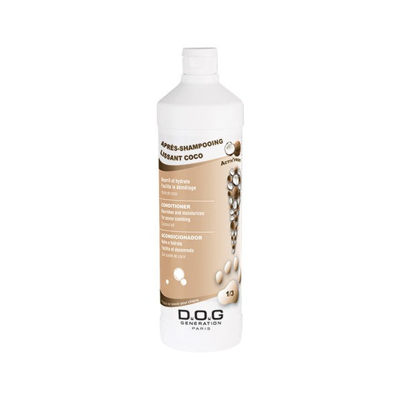 Dog Generation Sleek&Shine Coconut Conditioner – Moisturizing Formula, 1L, Restores Shine to Dry Coats