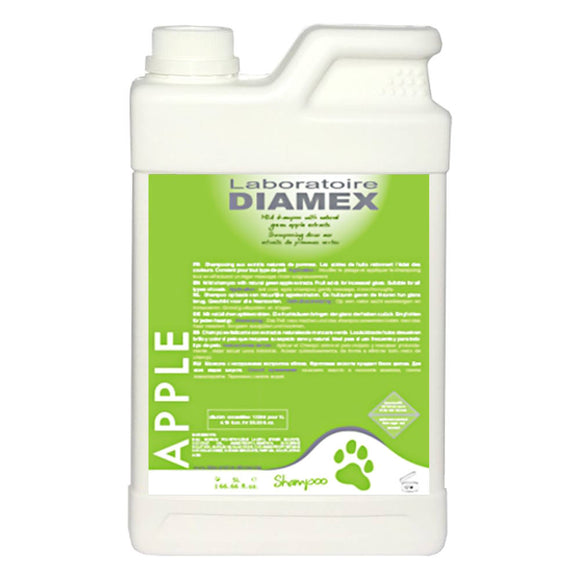 Diamex Apple Dog Shampoo – Concentrated Formula with Apple Extract, 1L, Suitable for All Coat Types