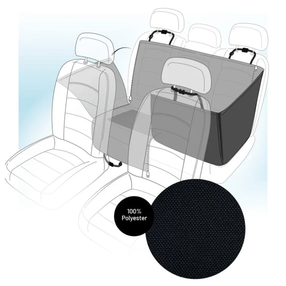 Flamingo Logi Black Car Seat Cover 135x148cm – Durable Waterproof Back Seat Protector