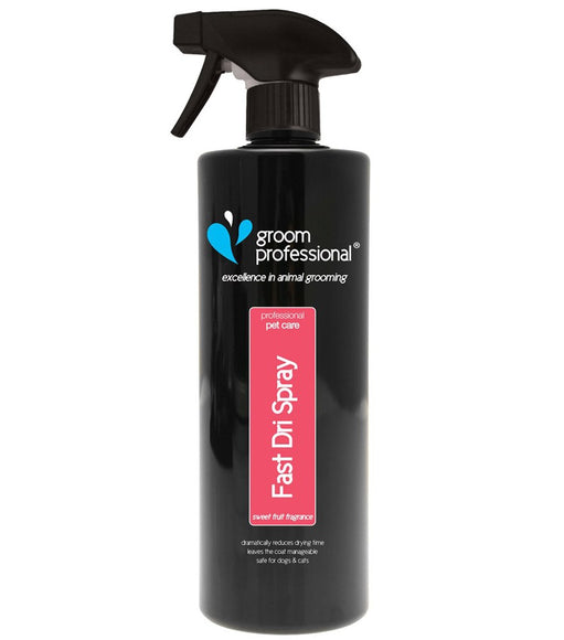 Groom Professional Fast Dri Spray – Sweet Fruit Scent, Reduces Coat Drying Time by 50%, 1L