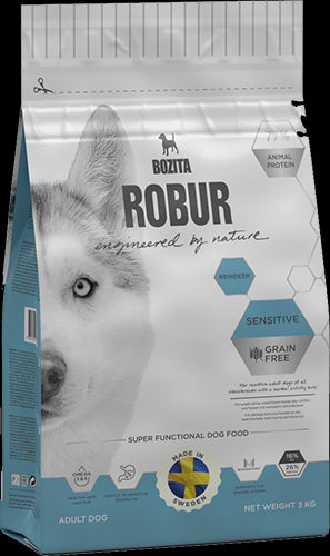 Robur Sensitive Grain Free Reindeer – Adult Dog Food, High Protein, 3kg Bag