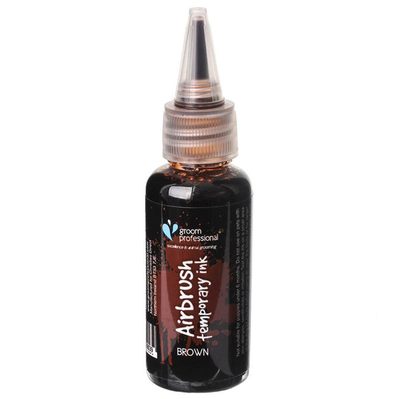 Groom Professional Airbrush Temporary Ink 30ml – Brown, Quick-Drying Color Formula