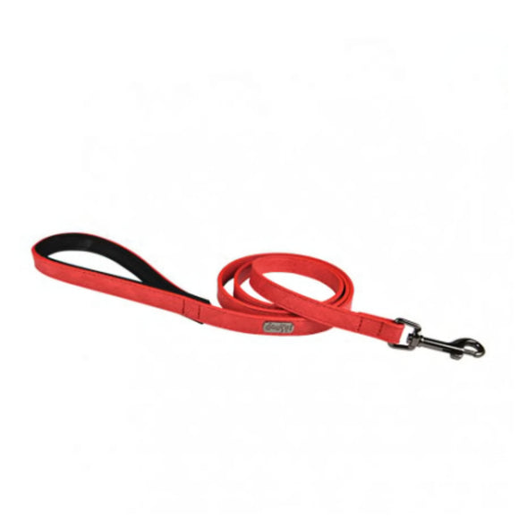 Doogy Classic Eco-Leather Leash Red – Small Size, Durable and Comfortable Design