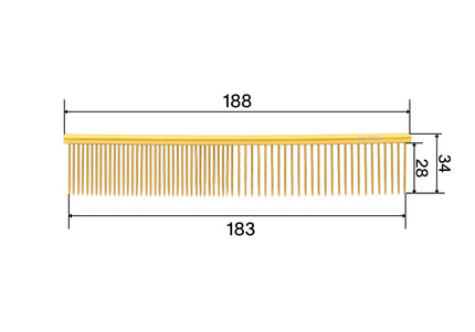 So Posh Metal Comb Classic 19cm – Gold Grooming Comb with Mixed 50/50 Pins