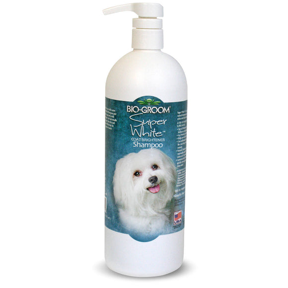 Bio-Groom Super White Shampoo – Brightening Formula, Enhances White Coats, 946ml Bottle
