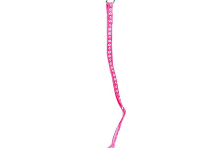 Groom Professional Arno Pink Nylon Grooming Leash – 45cm, White Paw Print, 1cm Wide