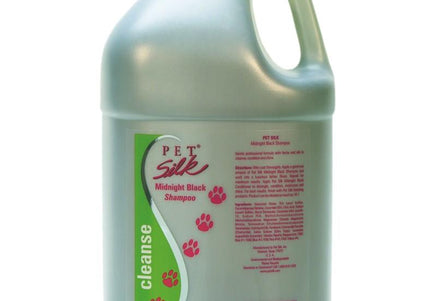 Pet Silk Midnight Black Shampoo – Concentrated Color-Enhancing Formula, 1:16 Dilution, 3.8L