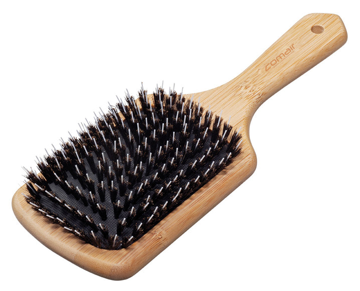 Comair Bamboo Line Paddle Brush 25.5cm – Large Boar Bristle Detangler, Eco-Friendly Design