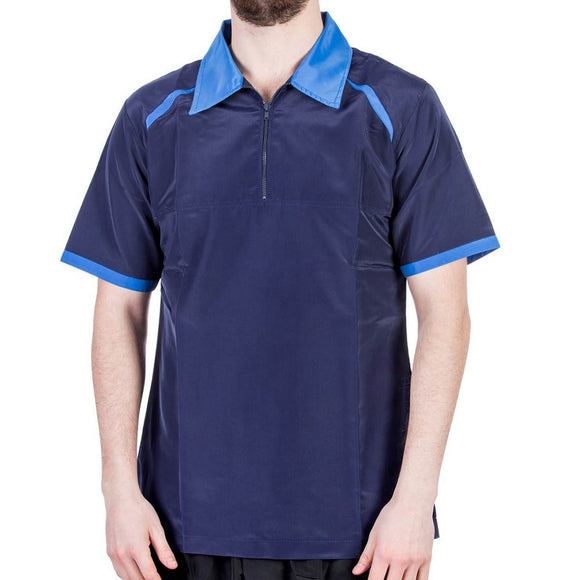 Groom Professional Lucco Men's Grooming Sweatshirt – Short Sleeves, Navy Blue, 3XL, Lightweight Comfort