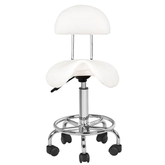 Activ 6001 White Grooming Stool – Ergonomic Contoured Seat and Backrest, Comfortable Design