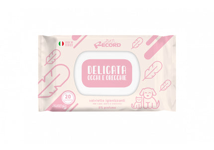 Record Salviette Delicata Pet Wipes – Unscented, Gentle Cleaning for Eyes and Ears, 20 Pack