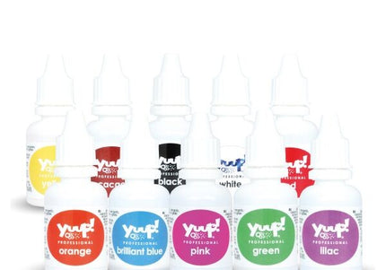 Yuup! Colors Grooming Airbrush Set – 10 Vibrant 20ml Coloring Inks, Long-Lasting Formula