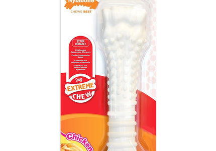 Nylabone Extreme Chew Chicken Bone – Durable XL Chew Toy with Real Chicken Flavor