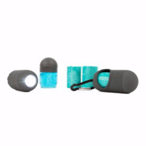 KONG Mini HandiPOD Interchangeable Starter Kit – Compact Bag Dispenser with Disinfectant and Flashlight