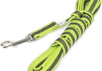 Julius K9 Supergrip Color & Gray Training Leash – Neon Yellow, 300cm x 20mm, Ergonomic Handle