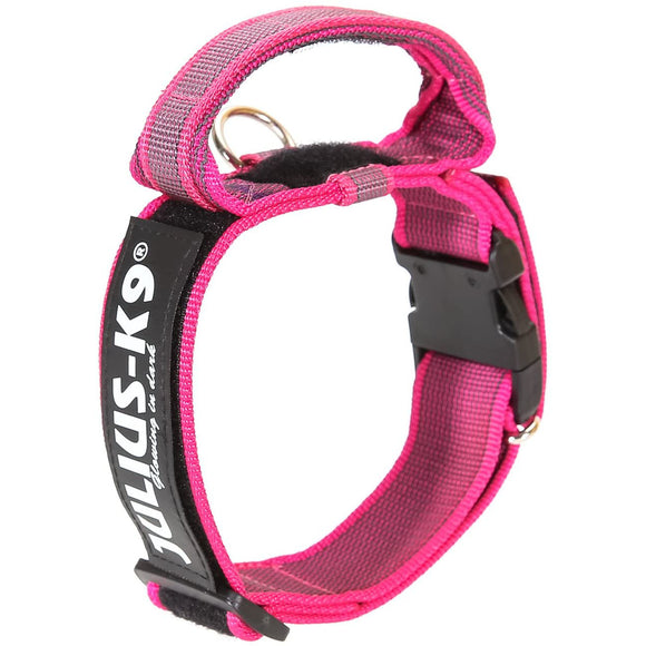 Julius K9 Color&Gray Collar with Handle – 50mm Wide, Safety Lock, Black, Durable Design