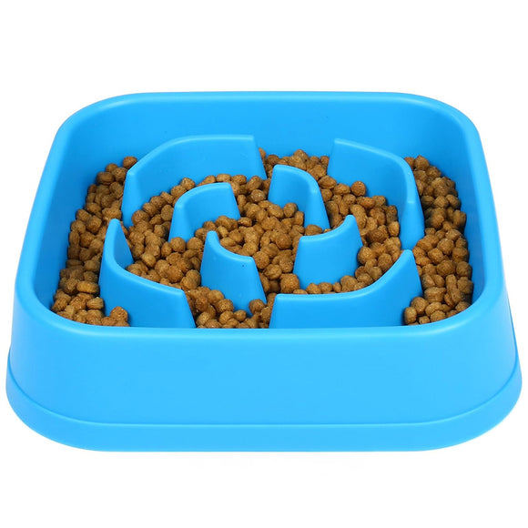 Dexas Slow Maze Feeder 946ml – Blue Anti-Gulping Bowl with Maze Design, Promotes Healthy Eating