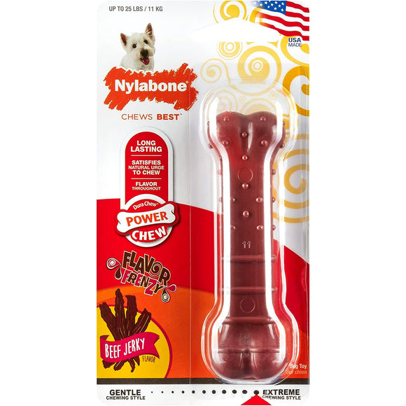 Nylabone Extreme Textured Beef Jerky Bone – Large Durable Dental Chew, Dried Beef Flavor