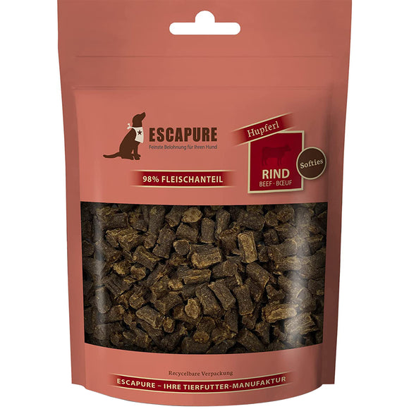 Escapure Hupferl Softies Rind – Soft Beef Treats, 98% Meat, 150g Pack