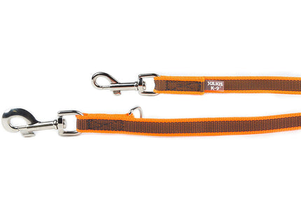 Julius K9 Color & Gray Supergrip Leash 2x220cm – Removable Anti-Slip Black Lead, Durable Design