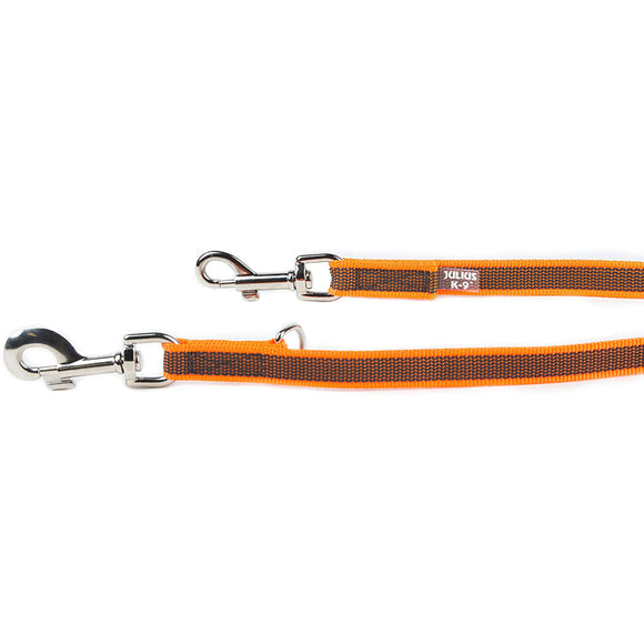 Julius K9 Color & Gray Supergrip Leash 2x220cm – Removable Anti-Slip Black Lead, Durable Design