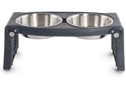 Dexas Adjustable Height Feeder – Steel Bowls on Stand, Customizable Elevated Design