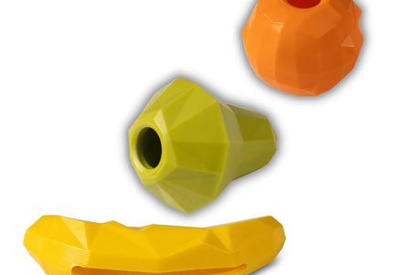 Nuzzle Puzzle Puppy Banana Treat Toy – Bouncing Floating Chew, 14cm, Banana Shape