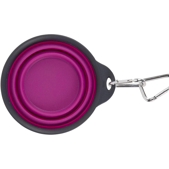 Dexas Collapsible Travel Cup Large 473ml – Foldable Silicone Bowl, Durable and Portable, Fuchsia