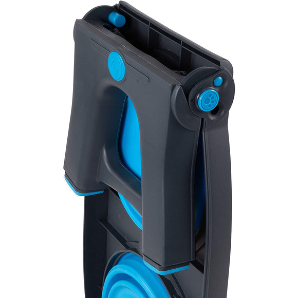 Dexas Adjustable Height Feeder – Elevated Double Bowl Stand, Blue, Customizable Levels