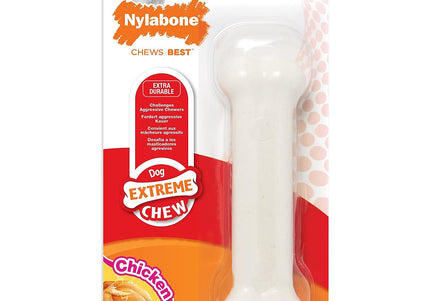 Nylabone Extreme Chew Chicken Bone – Durable XL Chew Toy with Real Chicken Flavor