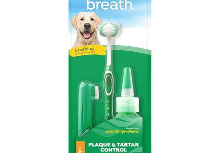 Tropiclean Oral Care Kit – Complete Tooth Cleaning Set, Medium and Large Breeds, Freshens Breath