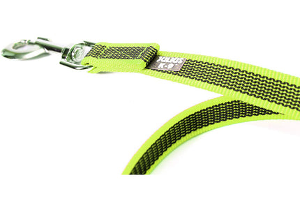 Julius K9 Color & Gray Supergrip Leash – Anti-Slip Neon Yellow, 120cm x 14mm, Ergonomic Handle