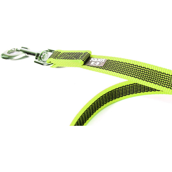 Julius K9 Color & Gray Supergrip Leash – Anti-Slip Neon Yellow, 120cm x 14mm, Ergonomic Handle