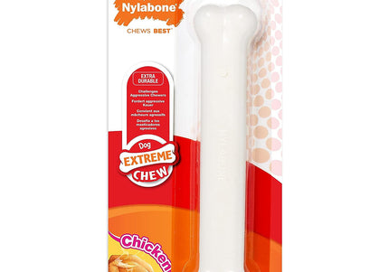 Nylabone Extreme Chew Chicken Bone – Durable XL Chew Toy with Real Chicken Flavor