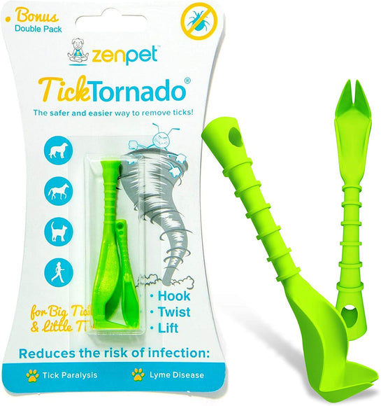 Zenpet Tick Tornado Tick Removal Hooks – Durable Dual-Size Set for Safe Extraction, 2 Pieces