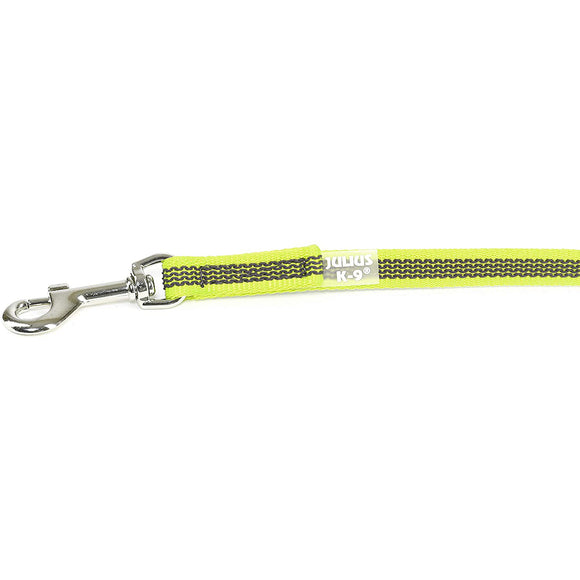 Julius K9 Color & Gray Supergrip Leash – Anti-Slip Neon Yellow, 120cm x 14mm, Ergonomic Handle