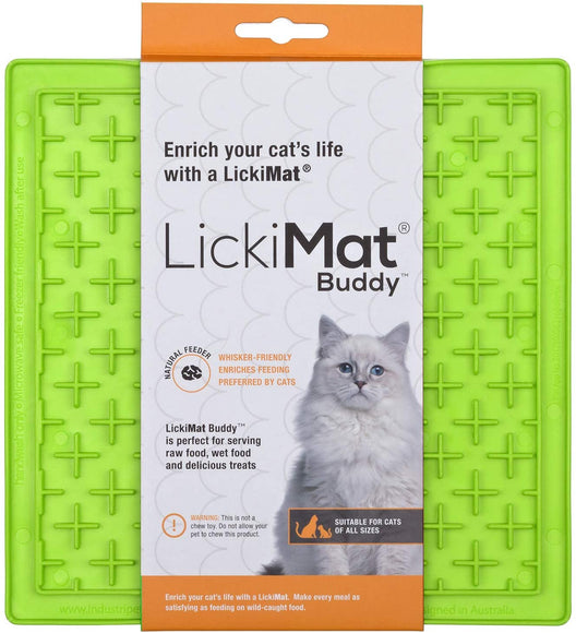 LickiMat Classic Buddy Cat Licking Mat – Soft Textured Silicone, Purple, Calming Enrichment