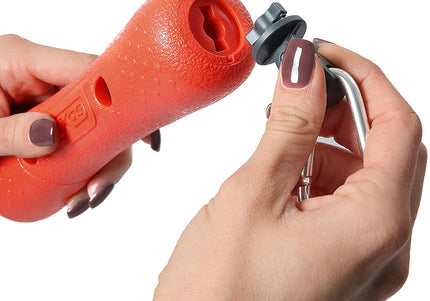 Dexas Off-Leash Tumbler Fetch Toy – Durable Interactive Ball with Carabiner Clip Attachment