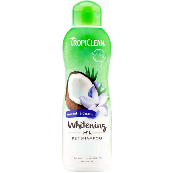 Tropiclean Awapuhi & Coconut Shampoo – Brightening Formula for White and Light Coats, 355ml