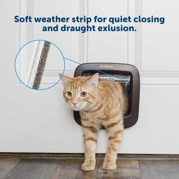 PetSafe Manual-Locking Cat Flap – White Door with Built-in Tunnel and Secure Locking Mechanism
