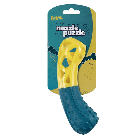 Nuzzle Puzzle Bone 19cm – Bouncing Floating Treat Toy with Squeaker, Durable Design