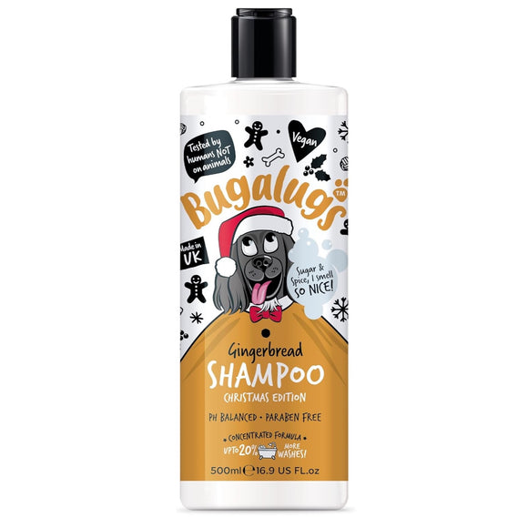 Bugalugs Gingerbread Shampoo Christmas Edition 500ml – Concentrated Festive Formula with Gingerbread Scent