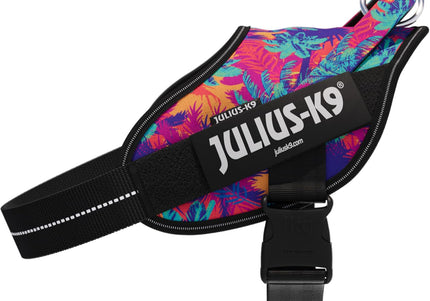 Julius-K9 Power & More Harness Vibe – Adaptive Leash Ring, Palm Tree Pattern, XS Size