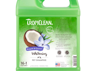 Tropiclean Awapuhi & Coconut Shampoo – Brightening Formula for White and Light Coats, 3.8L