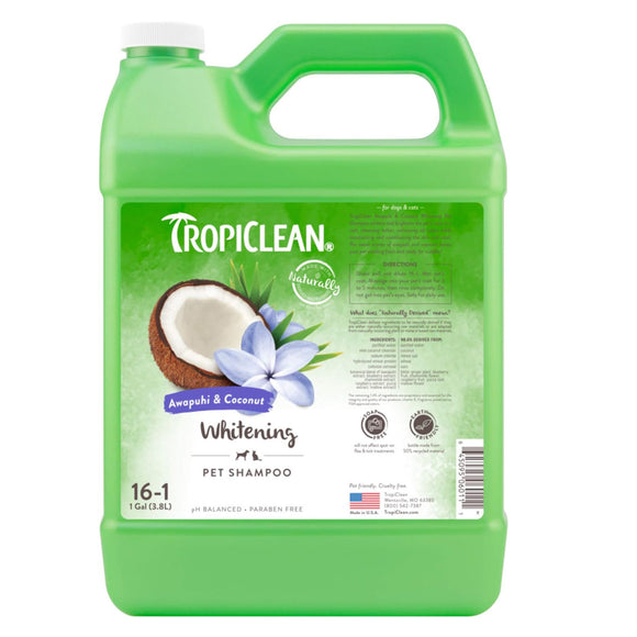 Tropiclean Awapuhi & Coconut Shampoo – Brightening Formula for White and Light Coats, 3.8L
